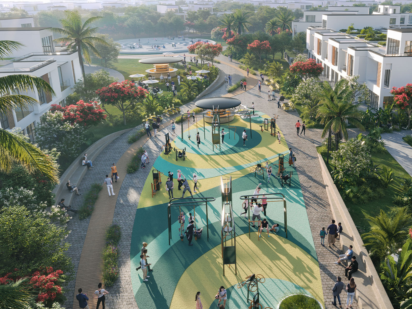Calisthenics stations at DAMAC Riverside